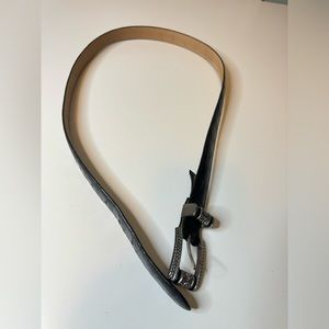 Vintage Y2K Black Croc Print Leather Belt